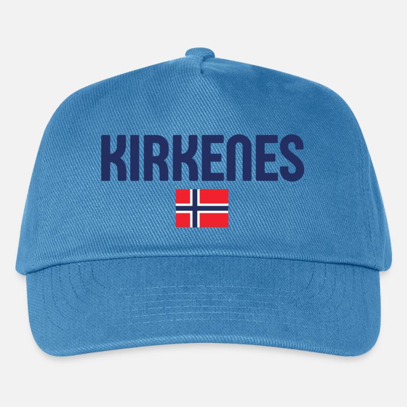 KIRKENES Norwegen Flagge - Kinder Basecap - Pfauenblau