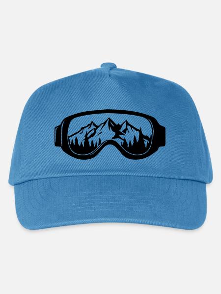 Skibrille - Kinder Basecap - Pfauenblau