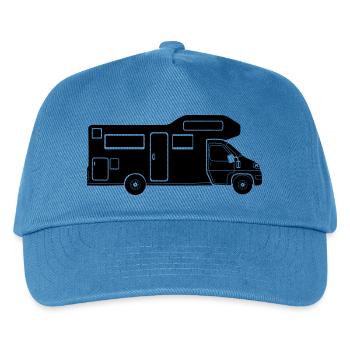 Wohnmobil-Silhouette – schlichtes Camping-Design - Kinder Basecap - Pfauenblau - Vorne