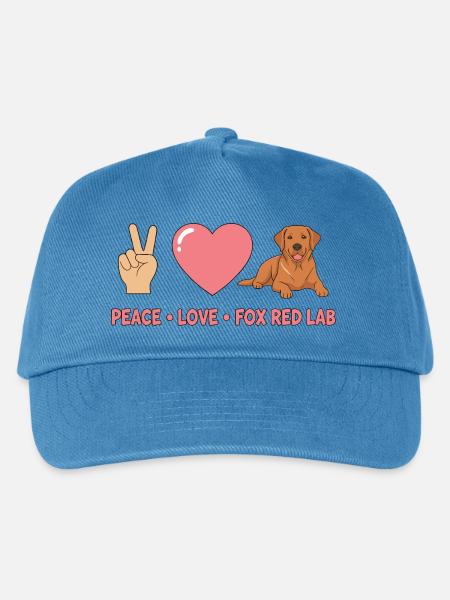 Peace Love Fox Red Lab - Kinder Basecap - Pfauenblau