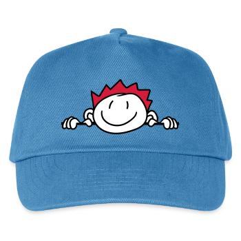 verstecken wand mauer gesicht kopf kind gemalt kri - Kinder Basecap - Pfauenblau - Vorne