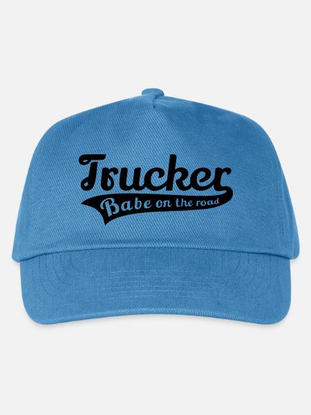 Truckerin LKW Truck Fahrerin Trucker Babe Shirt - Kinder Basecap - Pfauenblau