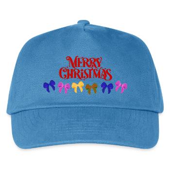 Merry Christmas Bow Parade - Kids’ Baseball Cap - peacock-blue - Front