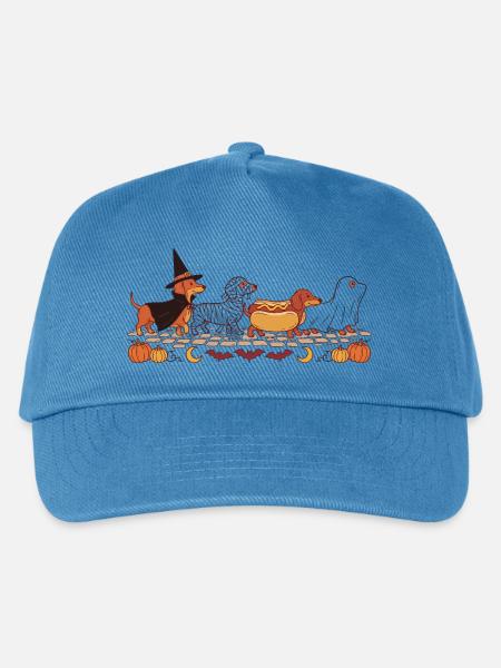 Halloween-Dackel - Kinder Basecap - Pfauenblau