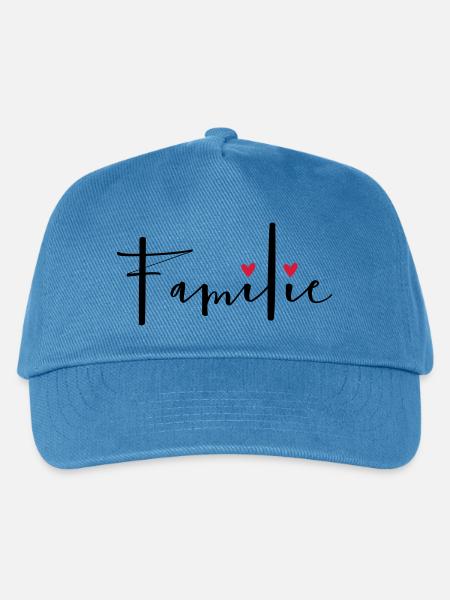 Familie Herz Liebe Geschenkidee - Kinder Basecap - Pfauenblau