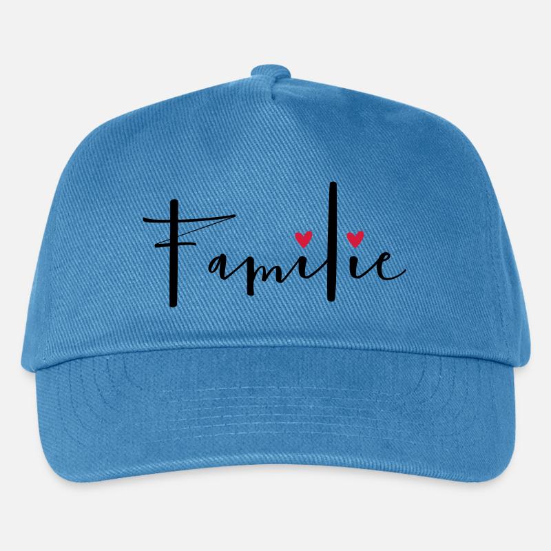 Familie Herz Liebe Geschenkidee - Kinder Basecap - Pfauenblau