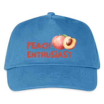 Pfirsich Enthusiast Design - Kinder Basecap - Pfauenblau - Vorne