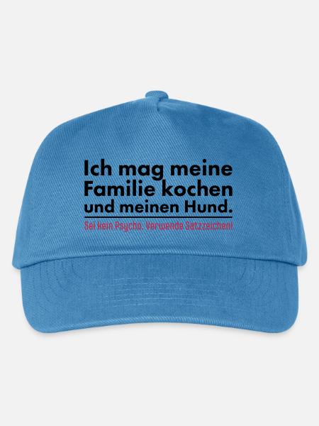 Ich mag meine Familie kochen und meinen Hund - Kinder Basecap - Pfauenblau