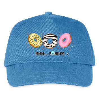 Glasierte Donuts mit Sprinkles Abbildung - Kinder Basecap - Pfauenblau - Vorne