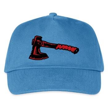 Axt Holzfäller Bushcraft Survival Camping - Kinder Basecap - Pfauenblau - Vorne