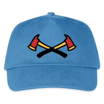 Gekreuzte Feuerwehraexte Logo - Kinder Basecap - Pfauenblau - Vorne