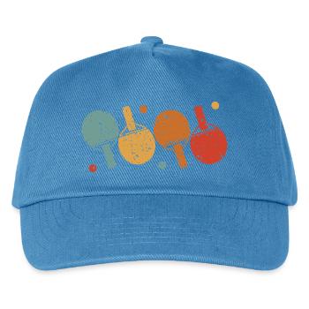 Retro Tischtennisschläger Für Ping-Pong Spieler - Kinder Basecap - Pfauenblau - Vorne