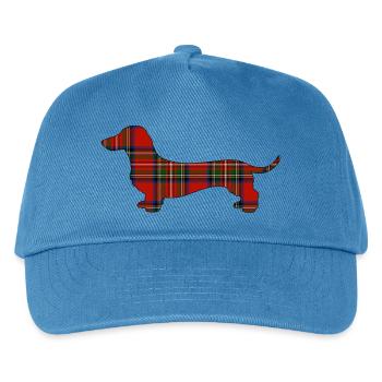 Tartan-Wursthund | Pyrenäenlinien-Labor - Kinder Basecap - Pfauenblau - Vorne