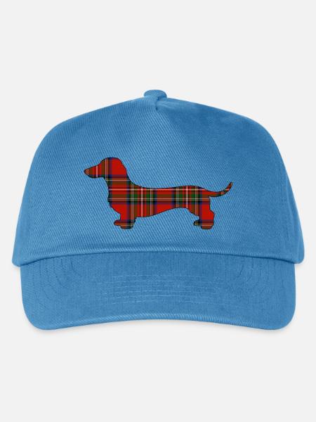 Tartan-Wursthund | Pyrenäenlinien-Labor - Kinder Basecap - Pfauenblau