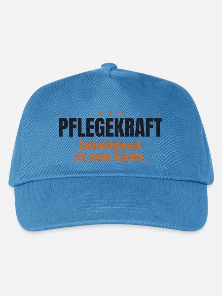 Pflegekraft Shirt – Schichtdienst ist mein Cardio - Kinder Basecap - Pfauenblau