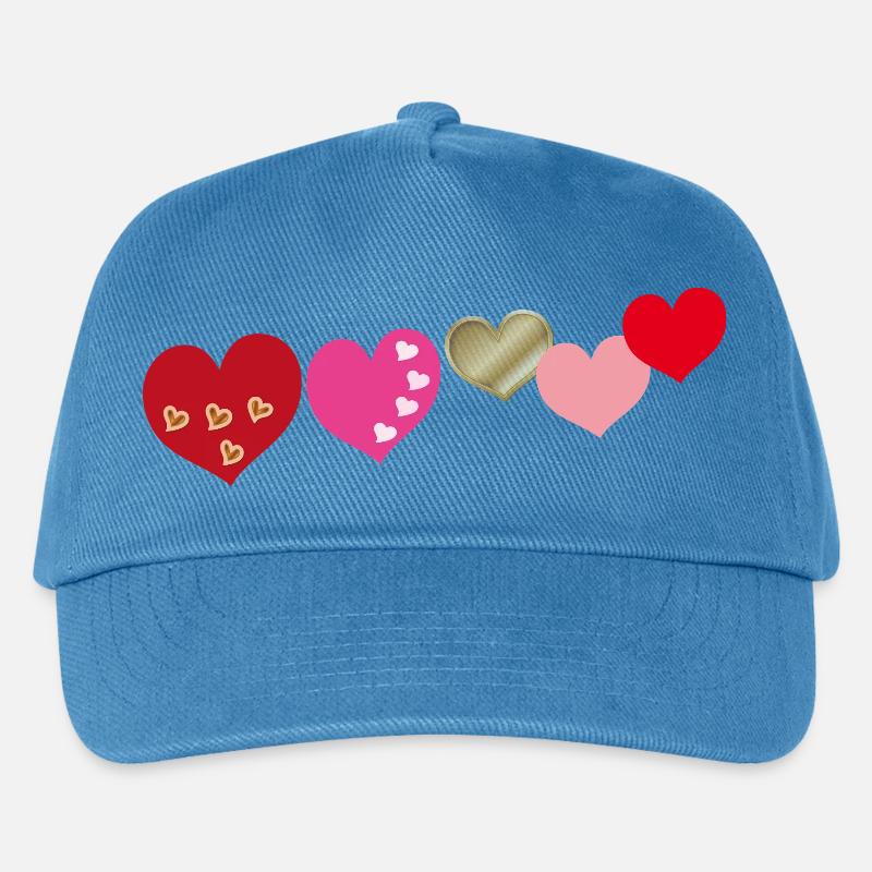 Herzen - Kinder Basecap - Pfauenblau