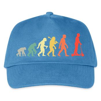 Retro Roller Evolution Elektroroller Rollerfahrer - Kinder Basecap - Pfauenblau - Vorne