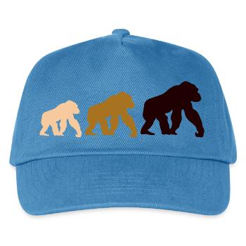 Dreier Gorillas Silhouetten - Kinder Basecap - Pfauenblau - Vorne