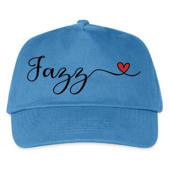 Jazz Heart Typografie - Kinder Basecap - Pfauenblau - Vorne