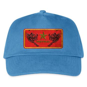 Portugal Stier Schild - Kinder Basecap - Pfauenblau - Vorne