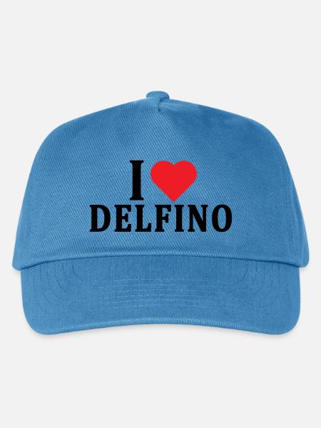 T-Shirt Ich liebe Dolphin T-Shirt Geschenkidee - Kinder Basecap - Pfauenblau