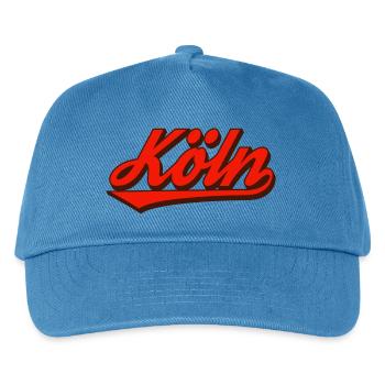 Köln Retro Script Logo Rot - Kinder Basecap - Pfauenblau - Vorne