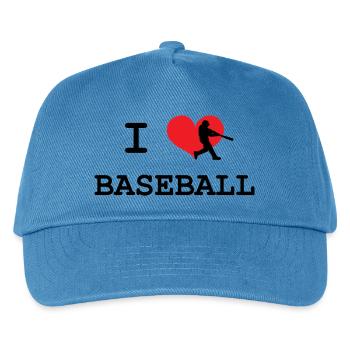 Ich liebe Baseball - Kinder Basecap - Pfauenblau - Vorne