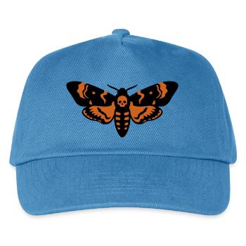 Totenkopfschwaermer Motte Logo - Kinder Basecap - Pfauenblau - Vorne