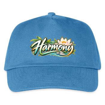 Harmony: Lotusfluss Zen-Muster - Kinder Basecap - Pfauenblau - Vorne