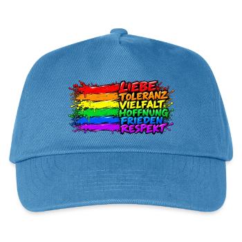 Regenbogenfrieden Liebe Vielfalt - Kinder Basecap - Pfauenblau - Vorne