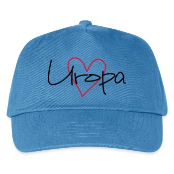 Uropa Herz Liebe Geschenk werdender Uropa - Kinder Basecap - Pfauenblau - Vorne