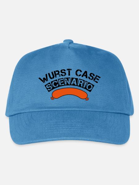 Wurst case scenario grillen BBQ Griller Geschenk - Kinder Basecap - Pfauenblau
