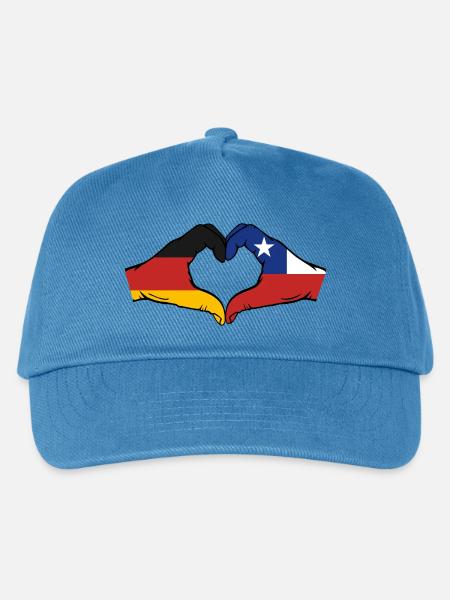 Deutschland Chile Flagge Hände Herzform - Kinder Basecap - Pfauenblau