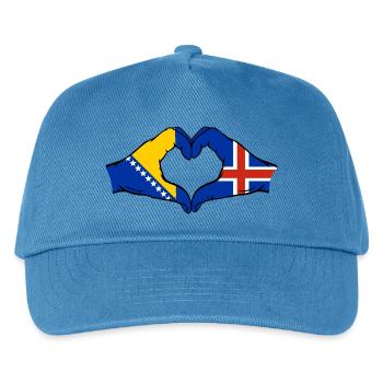 Bosnia Island Flag Hands Heart Shape - Kids’ Baseball Cap - peacock-blue - Front