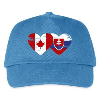 Drapeau du Canada Slovaquie coeur utilisé - Casquette de baseball Enfant - bleu paon - Devant