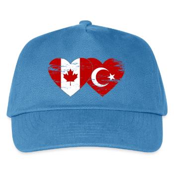 Canada Turkey Flag Heart Used - Kids’ Baseball Cap - peacock-blue - Front