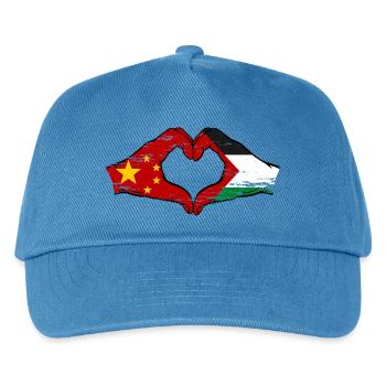 China Palästina Flagge Hände Herzform used - Kinder Basecap - Pfauenblau - Vorne