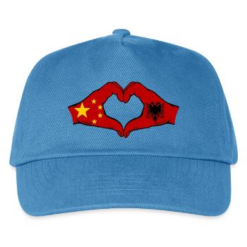 China Albania Flag Hands Heart Shape - Kids’ Baseball Cap - peacock-blue - Front