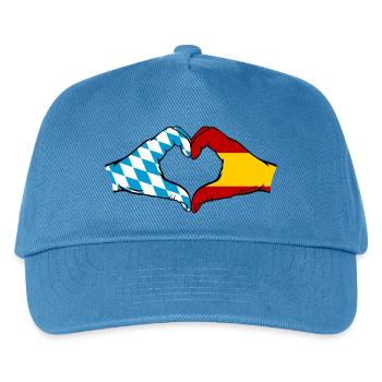 Bavaria Spain Flag Hands Heart Shape - Kids’ Baseball Cap - peacock-blue - Front