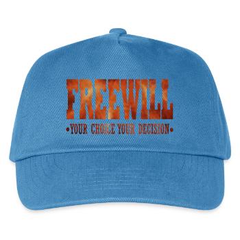FreeWill - Kids’ Baseball Cap - peacock-blue - Front
