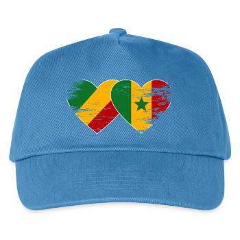 Drapeau Congo-Sénégal utilisé - Casquette de baseball Enfant - bleu paon - Devant