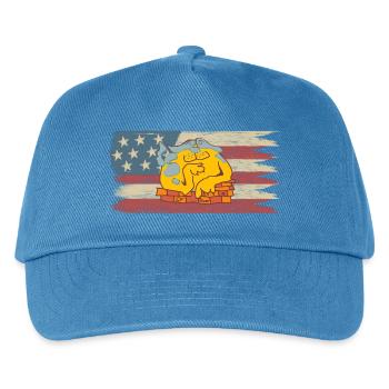 Style comique de chien drôle avec drapeau américain - Casquette de baseball Enfant - bleu paon - Devant