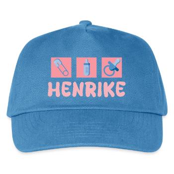 Geschenk für Henrike - Kinder Basecap - Pfauenblau - Vorne
