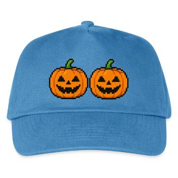 Kürbisse Pixel - Kinder Basecap - Pfauenblau - Vorne