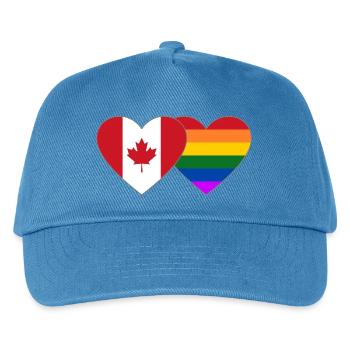 Kanada Regenbogen Flagge Herz - Kinder Basecap - Pfauenblau - Vorne