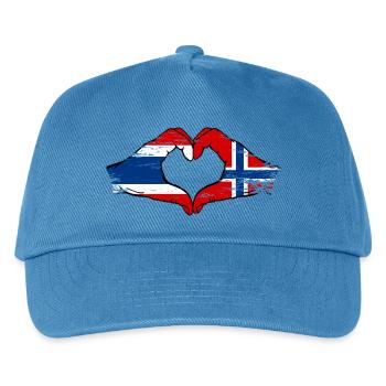 Thailand Schweden Flagge Hände Herzform used look - Kinder Basecap - Pfauenblau - Vorne