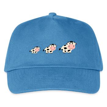 Kuh Kühe Comic Geschenk Bauern Landwirte - Kinder Basecap - Pfauenblau - Vorne