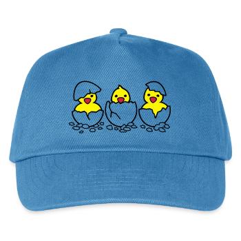 Drei aus dem Ei (c) - Kinder Basecap - Pfauenblau - Vorne