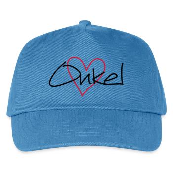 Onkel Herz Geschenk Liebe Patenonkel Geburtstag - Kinder Basecap - Pfauenblau - Vorne