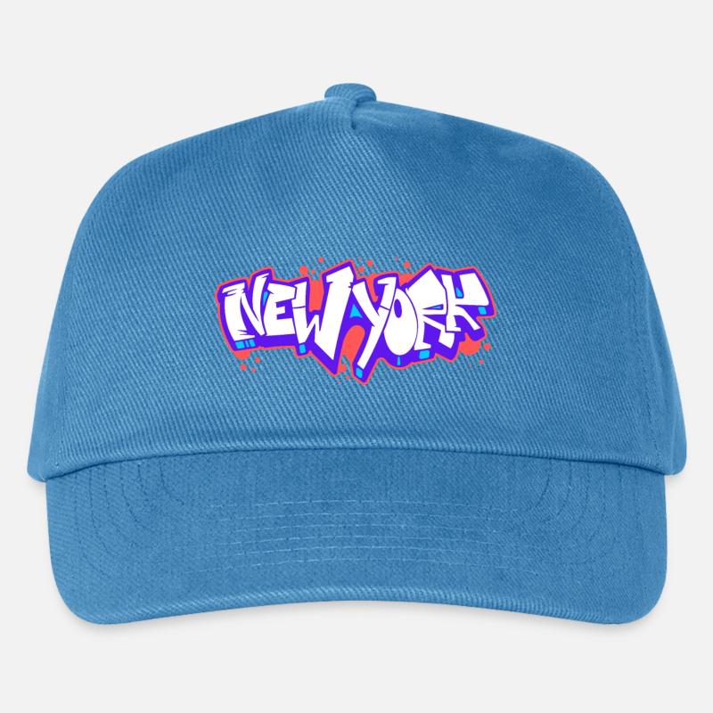 New York Horizontales Graffiti 1 - Kinder Basecap - Pfauenblau